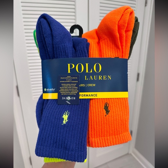 🦋Polo Ralph Lauren
Men's 6-Pk. Performance Colorful Crew Socks size-10-13 - Picture 2 of 7